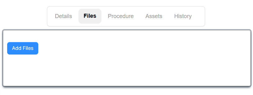 Files sub-tab, add files 